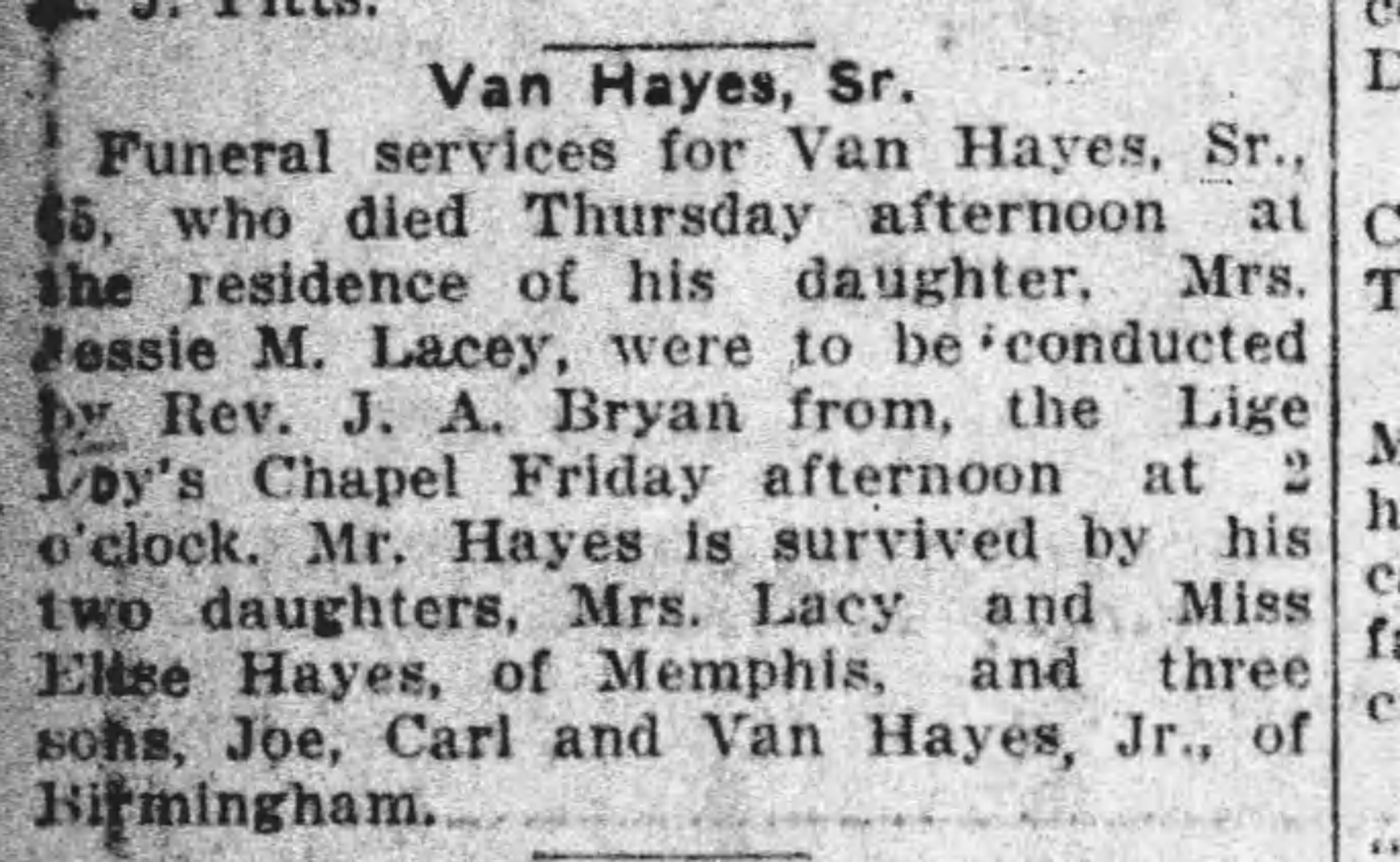 Van Hayes, Sr